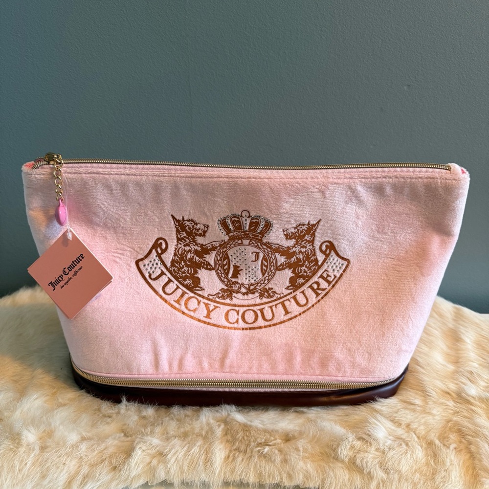 Juicy Couture Heritage Zip Bottom Travel Cosmetic Bag Case